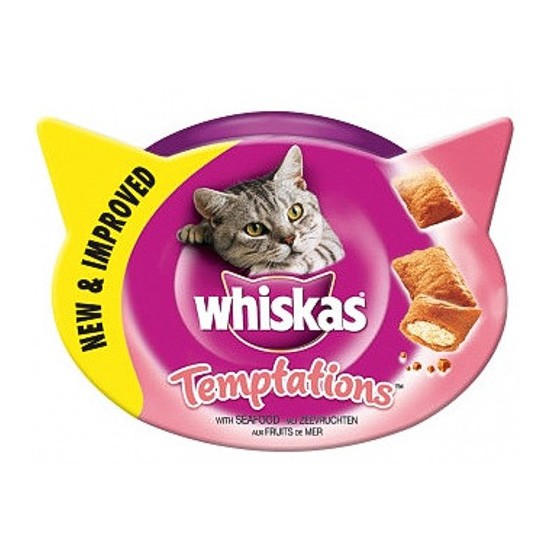 Whiskas temptations sabores mar 8x60gr