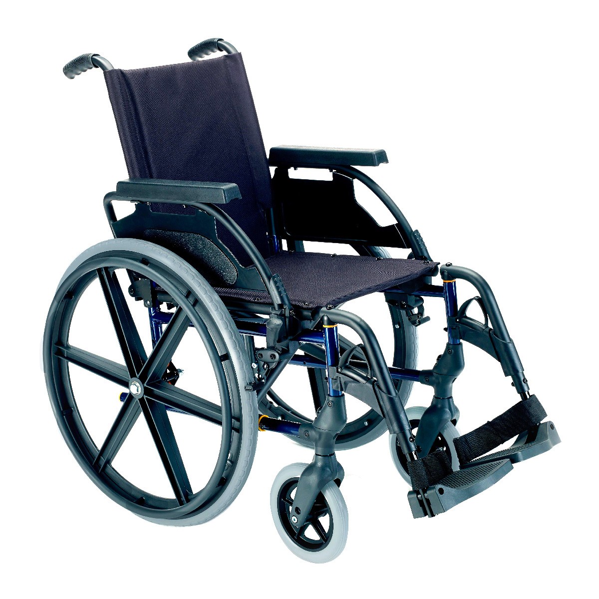 Sunrise Medical silla ruedas premium 24' sólida 43cm azul con inodoro