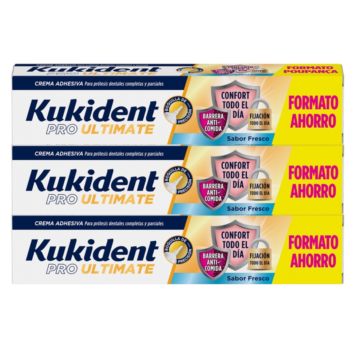 Kukident Expert pack crema adhesiva sabor fresco 3x57g