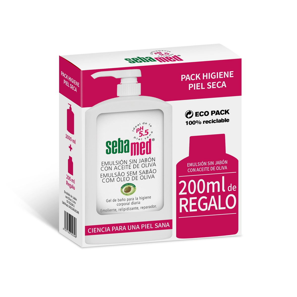 Sebamed Emulsion S/Jabon Oliva 1LTR+200ml