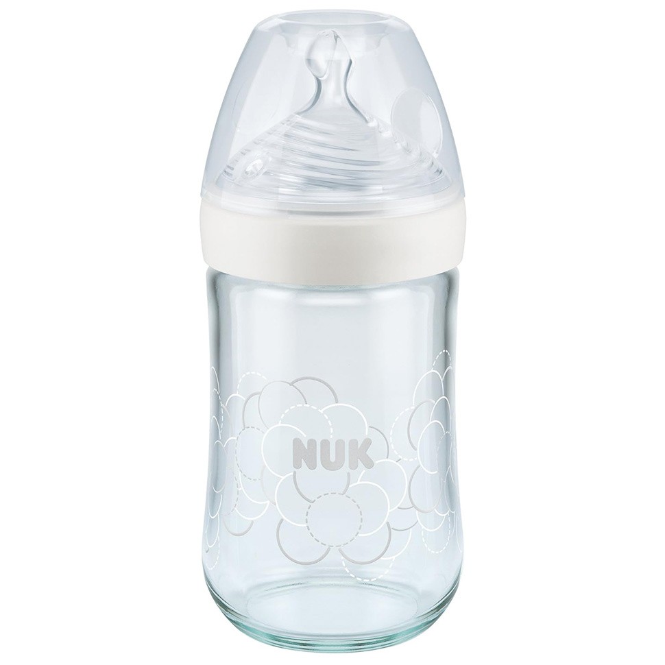 Nuk biberón Nature Sense cristal 240ml 0-6 meses