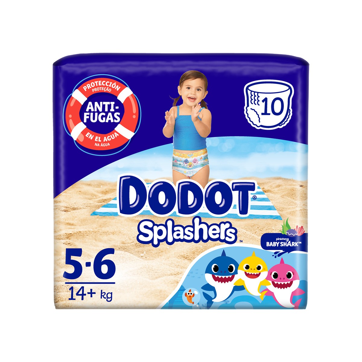 Dodot Pañal splashers T/5  +14kg  10uds