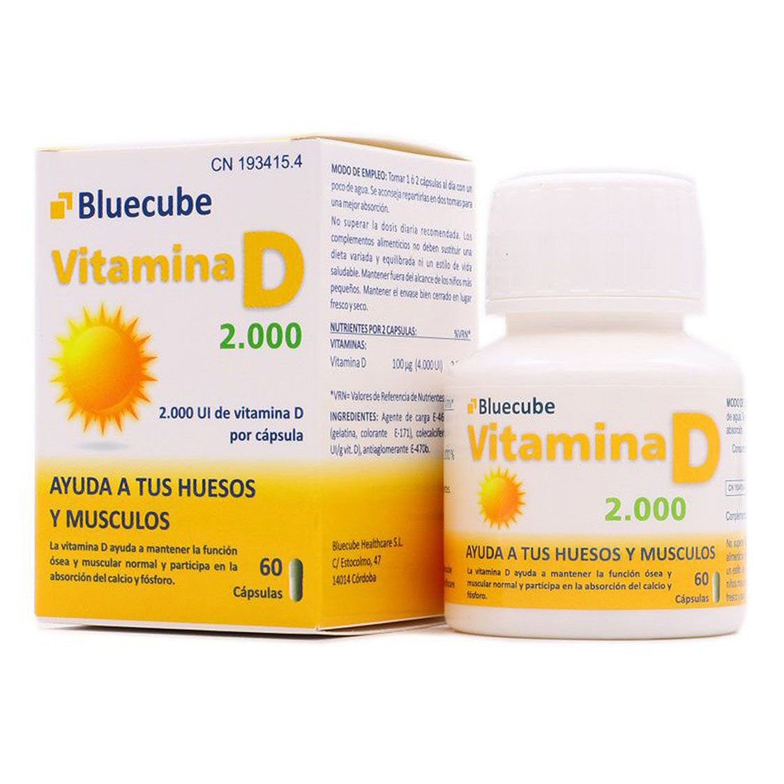 Bluecube Healthcare suplemento de vitamina D Bluecube en cápsulas