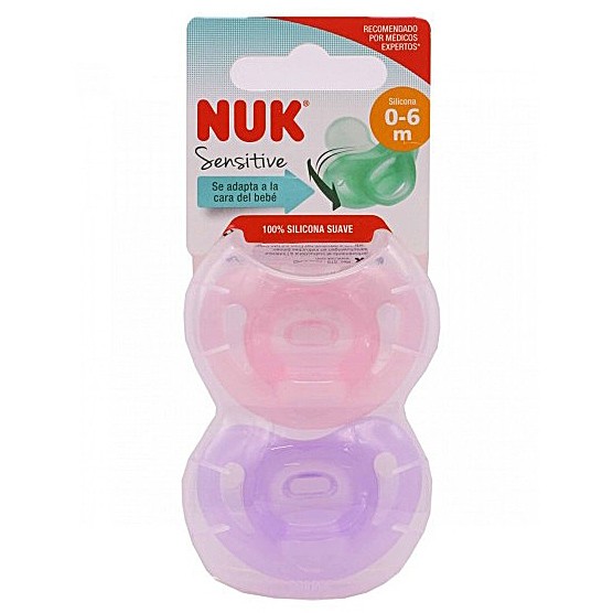 Nuk Sensitive chupete de silicona 0-6 meses 2u