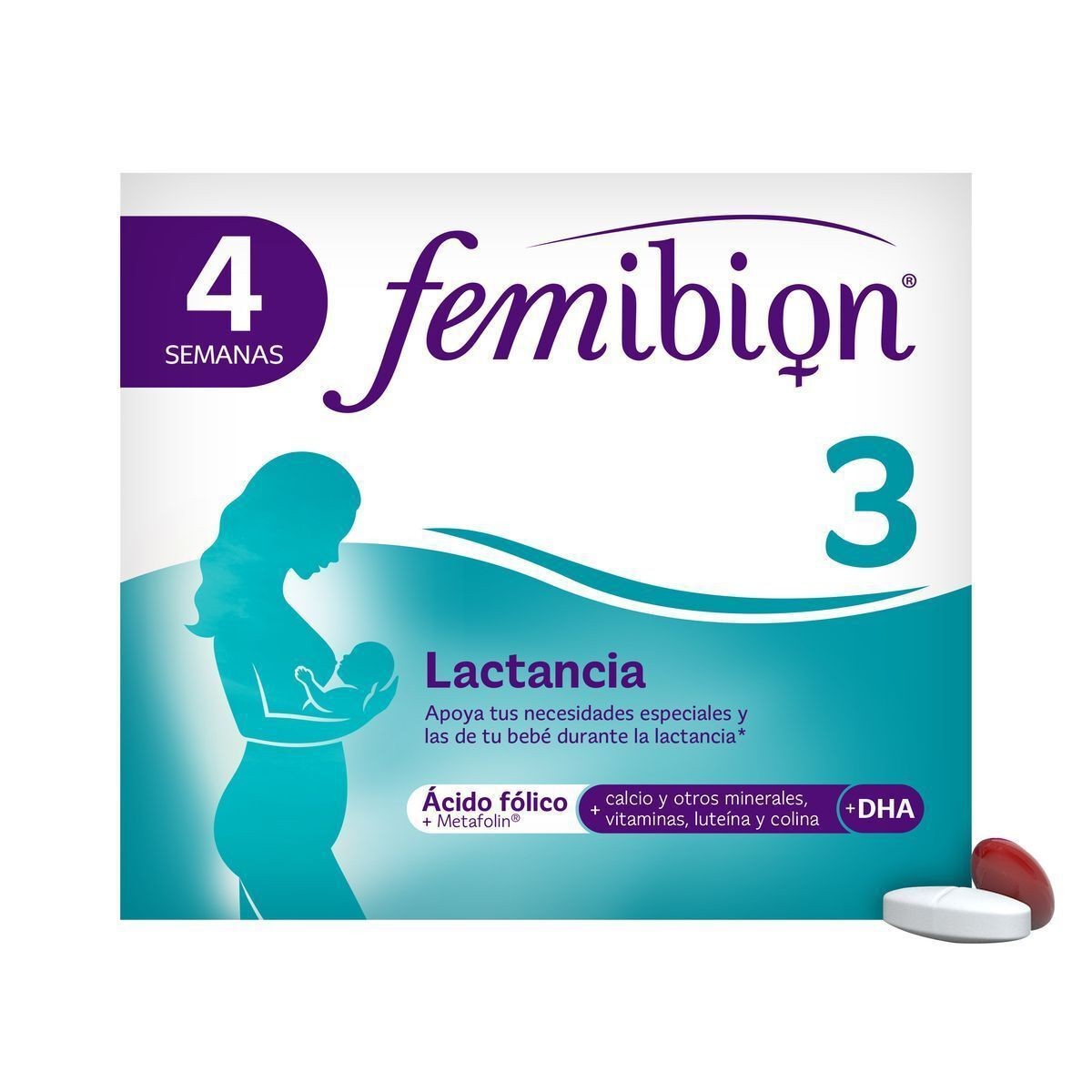 Femibion 3 multivitaminas mujer lactancia con ácido fólico 28caps + 
28comp