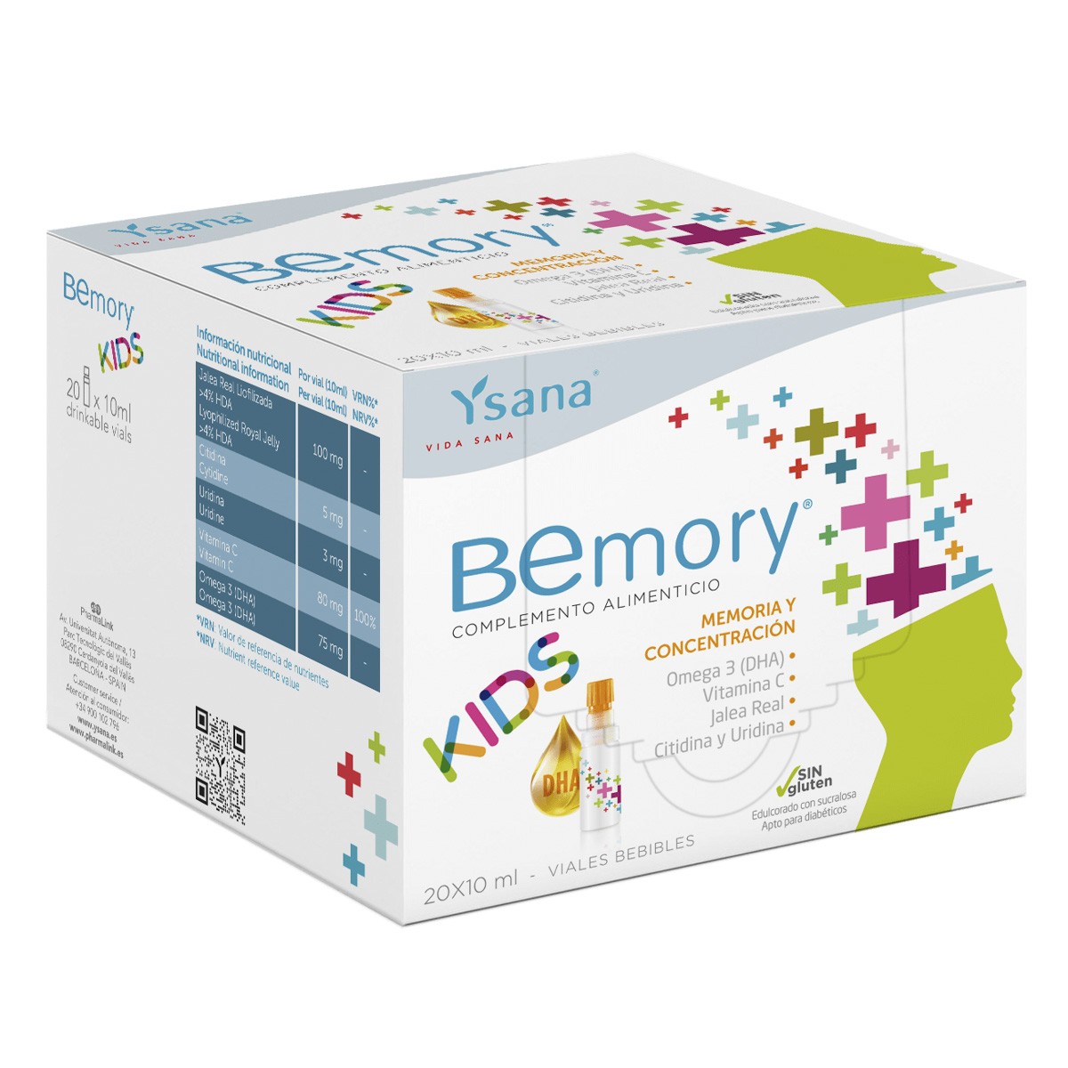 Ysana Bemory Kids suplemento para la memoria en niños 20 Viales