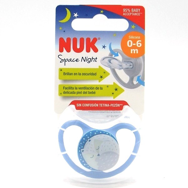 Nuk chupete Space Night silicona 0-6 meses