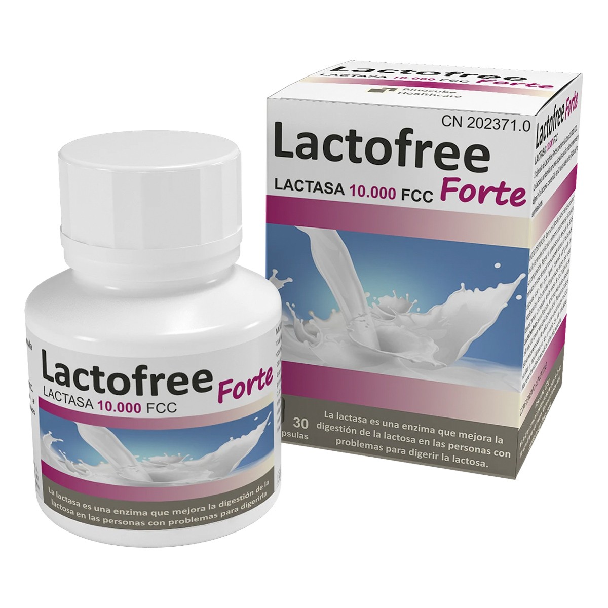 Bluecube Healthcare Lactofree Forte para la digestión de la lactosa en cápsulas