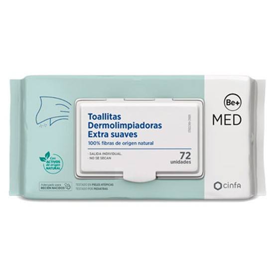 Be+ Med toallitas dermolimpiadoras extra suaves 72u