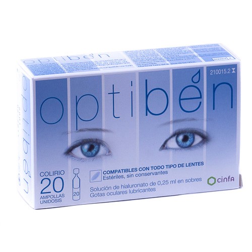 OPTIBEN LUBRICANTE OCULAR GOTAS 20 AMP