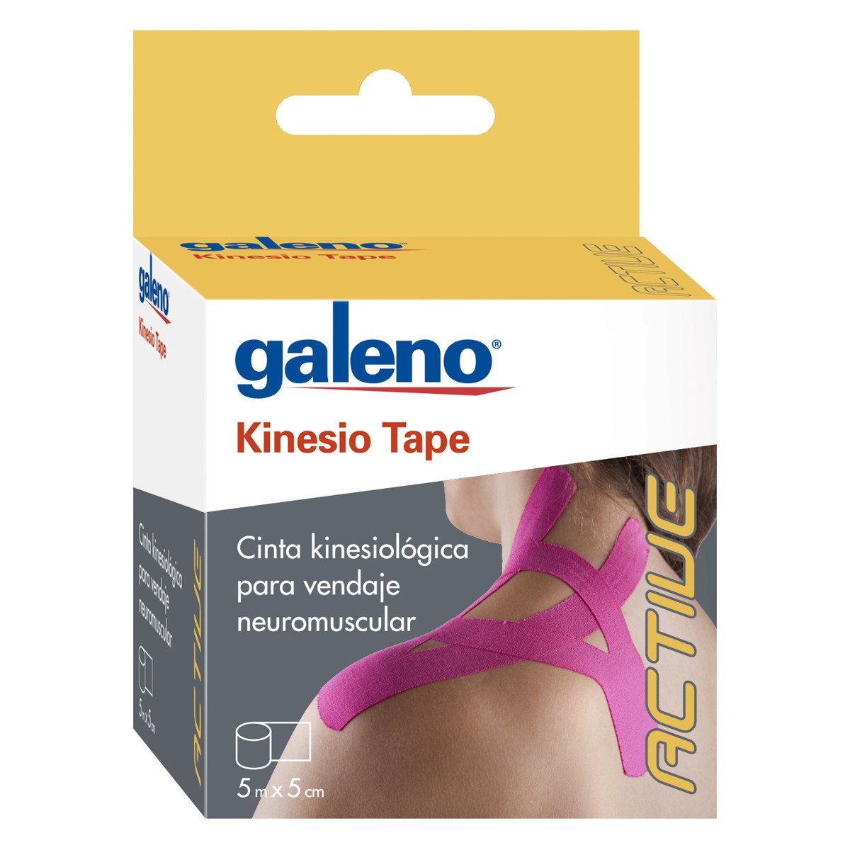 Galeno Kinesio Tape rosa, banda elástica de 5mx5cm