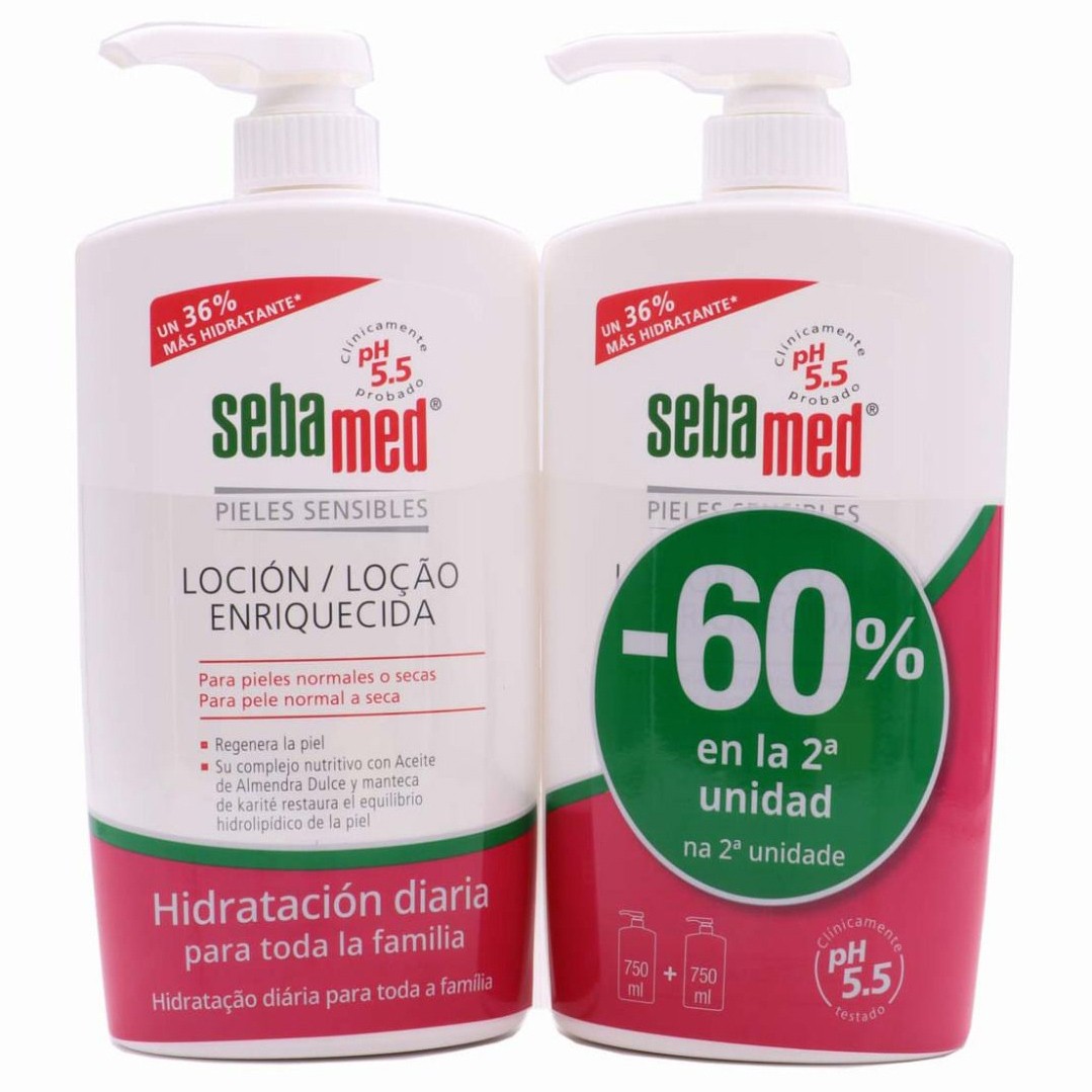 Sebamed loción enriquecida pack duo 750ml.