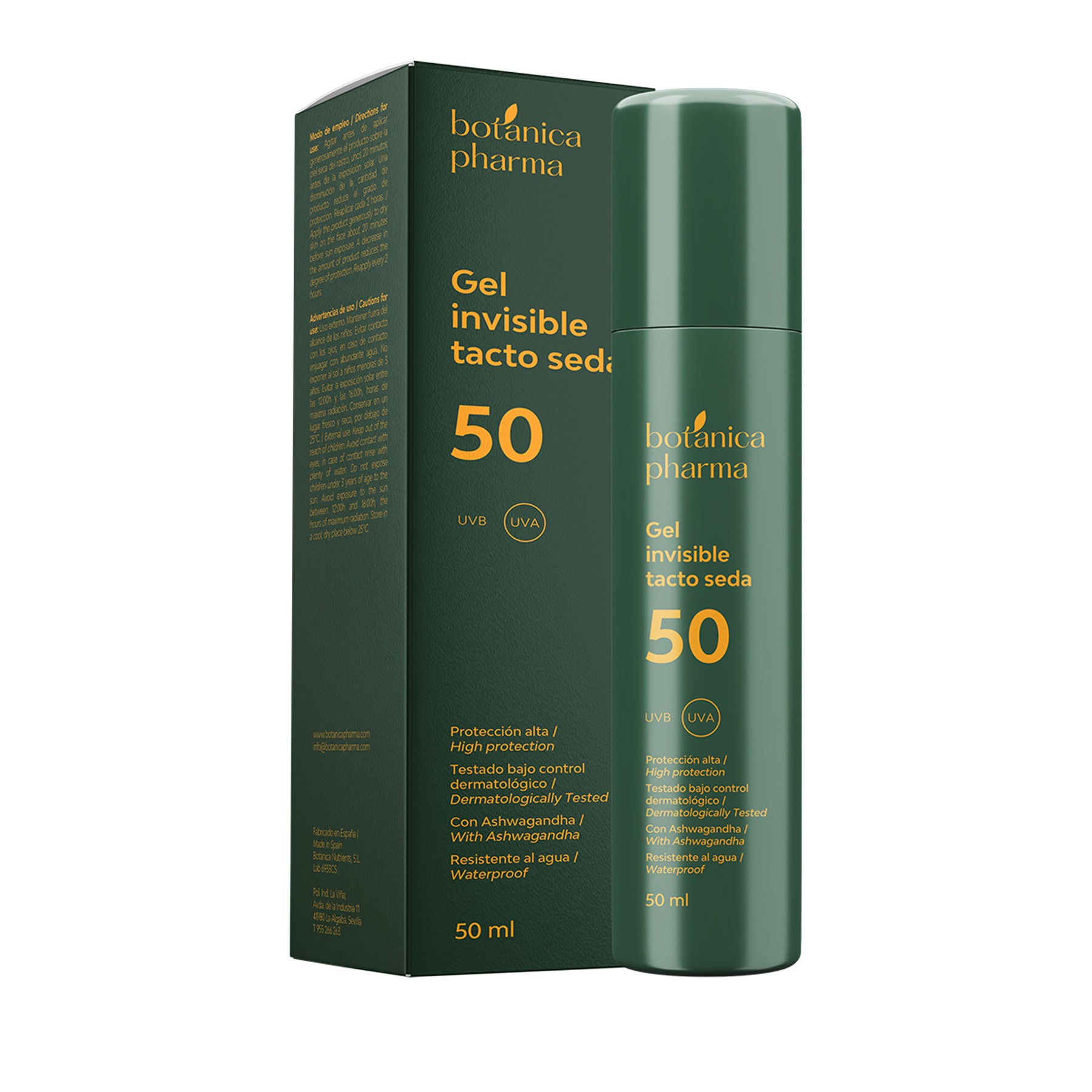 botánicapharma Gel invisible tacto seda SPF50 50ml