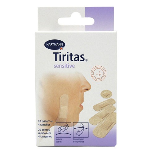 Hartmann tiritas sensitive surtido 20u