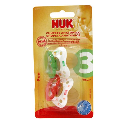 Nuk chupete de látex talla 3 2u